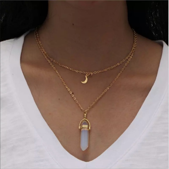 Multi-layer Crystal Quartz Necklace - Picture 5 of 7